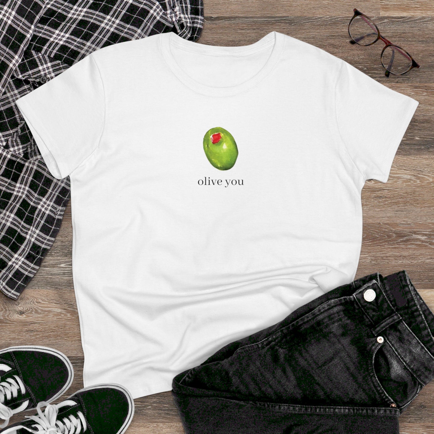 Olive You Womens Cotton Tee - Love Letters Collection